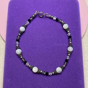 💛 Vintage 925 Handmade Crystal & Cats Eye Bracelet